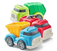 JOYIN Paquete de 3 Camiones para niños pequeños, Incluye camión de Basura, camión volquete y camión de Bomberos, Juguetes para Camiones, Regalo para niños y niñas, Regalos de cumpleaños