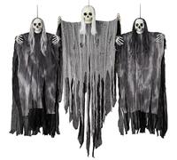 JOYIN - Paquete de 3 Decoraciones Colgantes de Esqueletos fantasmales, parcas para Exteriores, decoración de Casas embrujadas, Suministros para Fiestas de Halloween