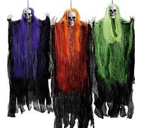 JOYIN Paquete de 3 La Parca de Halloween 90cm Fantasma de Esqueleto de Halloween, Decoración Colgante de Halloween para Casa Embrujada, para Interiores y Exteriores
