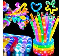 JOYIN Paquete de 9 Bolsas de Fiesta de cumpleaños para niños de 19 cm, Barras Luminosas, Juguetes inquietos LED, Barras Luminosas, Pulseras, Juego de decoración para Fiestas para niños