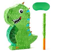 JOYIN Piñata de Dinosaurio Con Murciélago de Plástico y Venda de Los Ojos - Decoración Para Fiestas Temáticas de Animales, Cinco de Mayo, Interior o Exterior