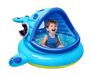 JOYIN Piscina Infantil Hinchable con Parasol para Niños 137 x 142 x 71cm Ballena Piscinas bebé Infantiles, Flotador de Natación Juguetes de Fiesta de natación