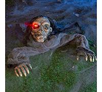 JOYIN Rompe el Suelo de Zombi Animado con Cara Deteriorada, Decoraciones Animatrónicas para Patio al Aire Libre