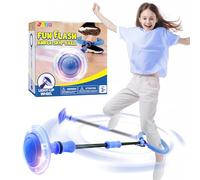 JOYIN Rueda oscilante con luz para niños, aro de Salto Intermitente, Pelota de Salto Intermitente, Pelota de Salto Plegable con luz, Pelota de Salto Intermitente