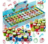 JOYIN Sellos Navidad para Niños 48pcs Sellos para Favor de Fiesta Infantil Premios Escolares Regalo de Cumpleaños
