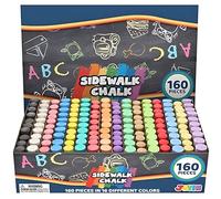 JOYIN Set de tizas Lavables para aceras: Tizas Gigantes no tóxicas para Juegos artísticos al Aire Libre, Pintar pizarras y Usar en la acera (160 Piezas)