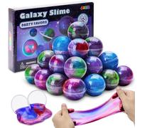 JOYIN Slime para Niños, 24 Paquetes de Colores Mixtos Galaxy Slime Ball Slime Kit Party Favors - Elástico, No Pegajoso, Sin Desorden, Alivio del Estrés, y Seguro para Niñas y Niños
