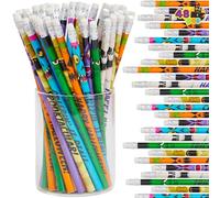 JOYIN Surtido de 48 lápices de Halloween con borradores en 6 diseños lápices de madera, lápices coloridos con temática, juego de papelería para niños, niñas y niños