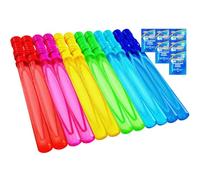 JOYIN Varitas de burbujas grandes de 37 cm para niños, 6 piezas de varita de burbujas de 4oz/118 ml con Solución de recarga de burbujas para regalo de fiesta de juguete de verano, regalo de cumpleaños