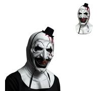 Joyincoser Art Das Clown Terrifier Maske Halloween Horror Scary extrem Latex Deluxe Clown Maske schreuselige Killer Cosplay für Karneval Geisterhaus (C)