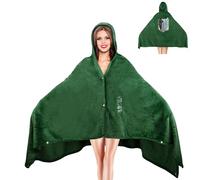 Joyincoser Disfraz de anime para hombre Scout Regiment Cloak AOT pijama capa capa ropa climática manta para Halloween carnaval fiesta, verde, M