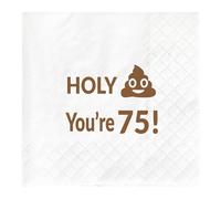 Joyiou Holy You're - Servilletas de cóctel de 75 cumpleaños, regalos de feliz 75 cumpleaños, decoraciones para hombres y mujeres, suministros de fiesta de cumpleaños de 75 años (4.5 x 4.5 pulgadas