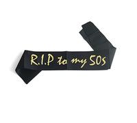 Joyiou RIP to My 50s - Banda de 60 cumpleaños con lámina dorada, banda de satén negro suave para mujeres y hombres, suministros de fiesta de 60 cumpleaños, regalos divertidos de cumpleaños de 60 años