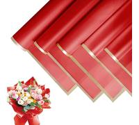 JOYIT 20 hojas de papel de regalo de flores, papel de regalo para ramo de flores para embalaje de manualidades, papel impermeable para bodas, cumpleaños, floristería (rojo brillante)