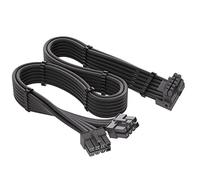 JOYJOM Adaptador de 90 grados 12VHPWR para Corsair: PCIE 5.0 16AWG 600W Dual 8 pines a 16 12+4 RTX 4090 4080 3090TI 4070Ti tarjeta gráfica GPU, solo fuente de alimentación Corsair (tipo A)