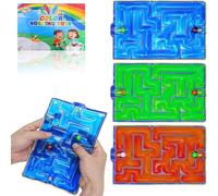 JoyJoyful 3 juguetes sensoriales de laberinto, rellenos de gel, antiestrés, autismo para niños, adolescentes, juguetes blandos para ansiedad, juguetes antiestrés (verde, rojo y azul)
