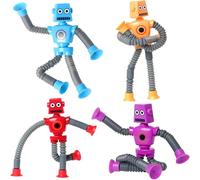 JoyJoyful Regalos de cumpleaños para niños, 4 unidades, juguete con ventosa, juguete para niños, juguete para robots, útil cumpleaños, tubo pop give aways, bolsa de regalo para fiestas y empleo
