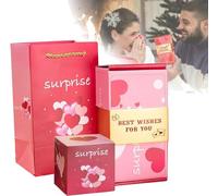 Joyjoyset - Caja de regalo sorpresa plegable con rebote sorpresa, caja de regalo sorpresa de Navidad, caja de regalo sorpresa de cumpleaños, aniversario, día de San Valentín