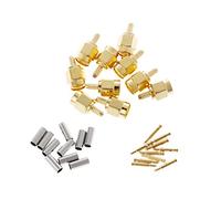 JOYKK 10 Piezas SMA Macho Conector Crimpado RG174 RG316 LMR100 Cable Conector RF - Dorado