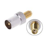 JOYKK Conector Hembra SMA TV IEC Conector Macho Adaptador coaxial RF Conector niquelado - Plateado y Dorado