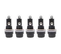 JOYKK Portafusibles para Montaje en Panel de 5 Piezas para fusibles de Vidrio de 5x20mm 10A 250V - Negro
