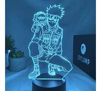JoyLamp - Lámpara 3D Kakashi Hatake - Luz nocturna del manga Naruto con 16 colores - Viene con mando a distancia y pack personalizado