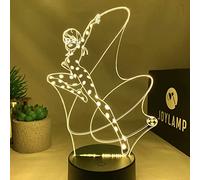 JoyLamp Mariquita de Miraculous - Colección Oficial JoyLamp x Milaculous - 16 colores + mando a distancia - Lámpara 3D milagrosa