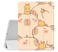 JOYLAND QISHANG - Bonita Funda con patrón de Capibara Compatible con iPad 2022 de 10.9 Pulgadas, Soporte para lápices, Parte Trasera de TPU Suave Transparente y Almohadilla Inteligente Triple,