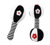 JoyLife Juguetes Bebes 0 3 6 12 Meses, blanco y negro Pesa sonajeros de felpa uguete Actividades Regalos para Bebe Recien Nacidos Niños Niñas 0+ Mes - 2 Piezas