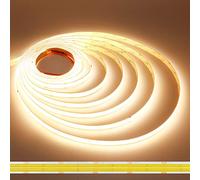 JOYLIT Tira de Luces LED COB 24V 5M Doble Fila 3000K 12900LM Alto Brillo CRI 95+ 125W, CE UL PRO+ Regulable 960LEDs/M Alta Densidad Blanco Cálido Adhesivo Strip Lights Para uso Industrial, Comercial