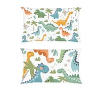 Joymaison Fundas Cojines 33x45 Juego de 2 Modernas Funda de Almohada Niños Dinosaurio Cojines Fundas Animales Dino Plantas Tropicales Cojine Decorativas para Sofá Salón Silla