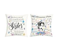 Joymaison Fundas Cojines 45x45 Juego de 2 Funda de Almohada Hermanas Cojines Fundas Regalos para Hermana Cojine Decorativas para Sofá Salón Silla