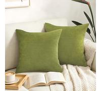 Joymaison Fundas Cojines 45x45 Juego de 2 Funda de Almohada Verde Oliva Chenille Cojines Fundas Suaves y Lujosos Cojine Decorativas para Sofá Salón Silla