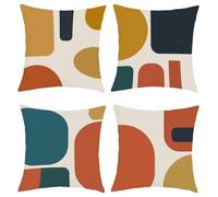 Joymaison Fundas Cojines 45x45 Juego de 4 Funda de Almohada Boho Naranja Geométrico Cojines Fundas Moderno Abstractas Minimalismo Cojine Decorativas para Sofá Salón Silla