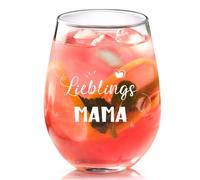 Joymaking Copa de vino para mamá favorita, regalo con texto en alemán "Beste Mama zum Geburtstag, Weihnachten, Muttertag - 17oz