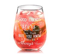 Joymaking Copa de vino regalo para mejor amiga para cumpleaños, Navidad, regalo de amistad, 520 ml