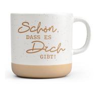 Joymaking Regalo para novia taza con texto en alemán «Schön, dass es dich gibt », regalo de cumpleaños para novia, persona favorita, mujer, colega, taza para amigas, 360 ml, color beige