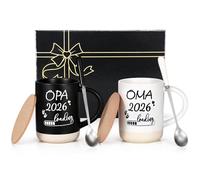 Joymaking Taza de café de regalo de embarazo para futuras abuelas y abuelos cargando 2026 la futura abuela y el abuelo regalo de proclamación de embarazo, 455 ml en blanco y negro