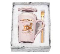 Joymaking Taza de regalo con texto en alemán "Glückwunsch verdient bestanden Abitur Ausbildung Schulschlussschluss Geschenke Realschulabschluss Abi Geschenke 400ml Rosa