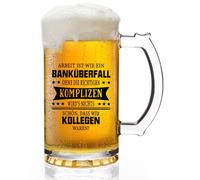 Joymaking Vaso de cerveza para colegas, regalo - El trabajo es como un atraco a un banco, regalo de amigo invisible, regalo de agradecimiento para colegas, regalo de despedida divertido, jarra de