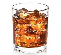 Joymaking Vaso de whisky con grabado - Pregunta No/Buen día/Mal día, Divertidos vasos de whisky de whisky de vidrio regalos personalizados regalos personalizados vasos de whisky vasos de ron vasos de