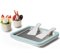 JoyMech Plancha para Hacer Helados, Plancha de Hacer Helados, Plancha para Hacer Ice Cream Rolls, Incluye 2 espátulas, Ideal para Preparar Helado Enrollado Casero y Yogur Helado (Verde)