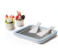 JoyMech Plancha para Hacer Helados, Plancha de Hacer Helados, Plancha para Hacer Ice Cream Rolls, Incluye 2 espátulas, Ideal para Preparar Helado Enrollado Casero y Yogur Helado (Azul)