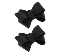 joyMerit 2 Unids Lazo De Lienzo Bowknot Clips De Zapatos Adornos - Negro