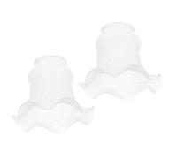 joyMerit 2pc Tulip Bell Shape Vintage Frosted & Clear Glass Lamp Shade Replacement