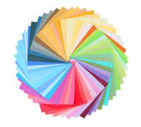 joyMerit 50 Piezas De Tela De Algodón De Bricolaje Cuadrado Liso Patchwork Tela - 10 x 10 cm