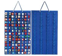 JOYMOMO Hot Wheels - Expositor de ruedas calientes para colgar con organizador de almacenamiento para ruedas calientes con capacidad para 60 coches de juguete (sin accesorios) (azul)