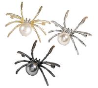 Joynaamn Juego de 3 broches y pines de araña, estilo gótico punk con perlas de imitación, vintage, para mochila, bufanda, camisa, cuello, sombrero, graduación, Halloween, fiesta, bar, regalo