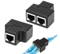 Joynine Ethernet Splitter 2Pcs Conectores Divisores RJ45 Acoplamiento Ethernet de 1 a 2 Bus Divisor RJ45【No UN Switch】 Universal Conectores Dorados para Cat5 Cat6 Cat7 Cat8 LAN Extensor