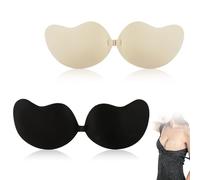 Joynine Sujetador Adhesivo Push Up 2 Pares Pezoneras Adhesivas Invisibles Sujetadors Sin Tirantes Silicona Reutilizable para Fiestas Bares Bodas Escotes en V Profundos Toda Ropa Vestidos Sin Espalda